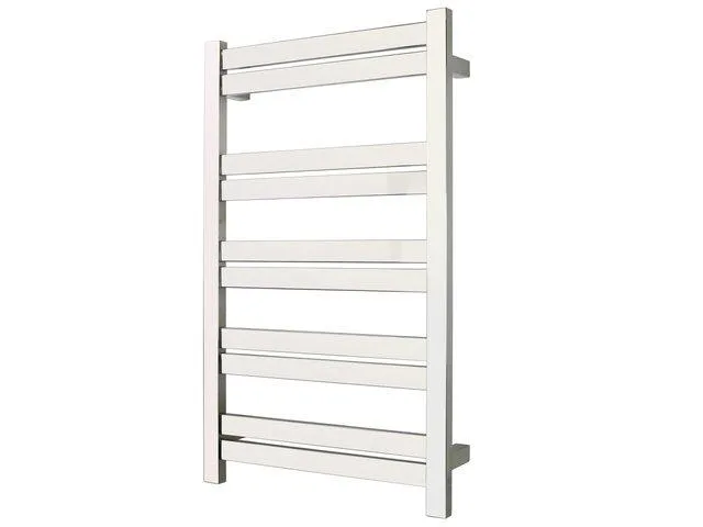 Polished chrome towel warmer with ten horizontal bars hardwired model