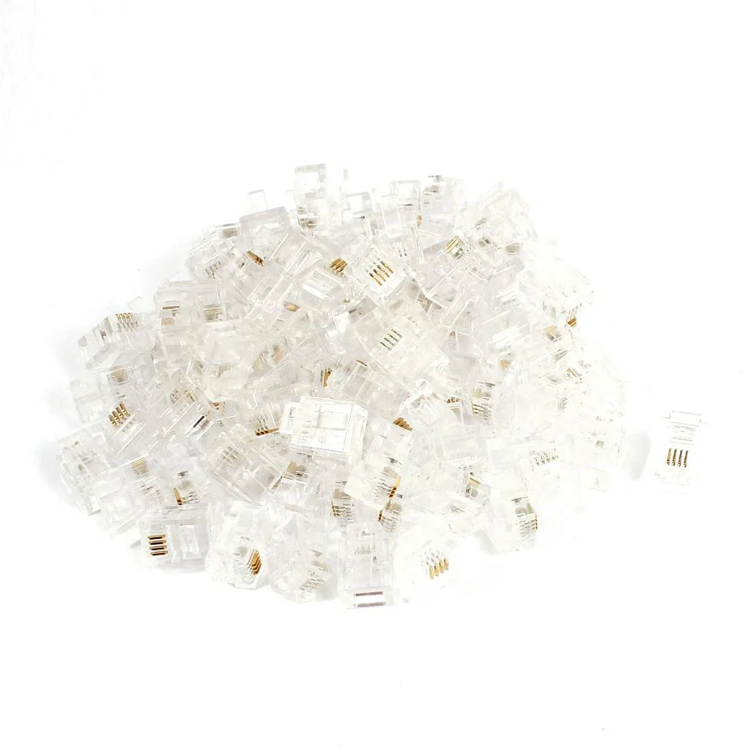 Unique-Bargains Unique-Bargains RJ11 6P4C Modular Plug 80pcs Clear Shell — product photo