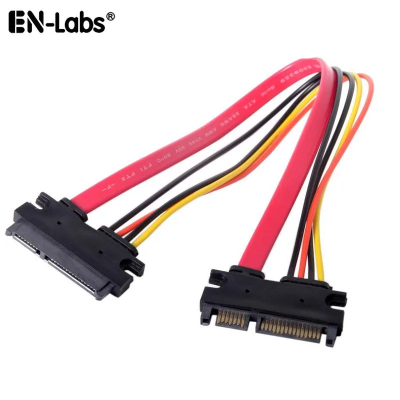 EN-Labs EN-Labs SATA20PMF30CM 22-pin SATA combo extension cable 1 foot red — product photo