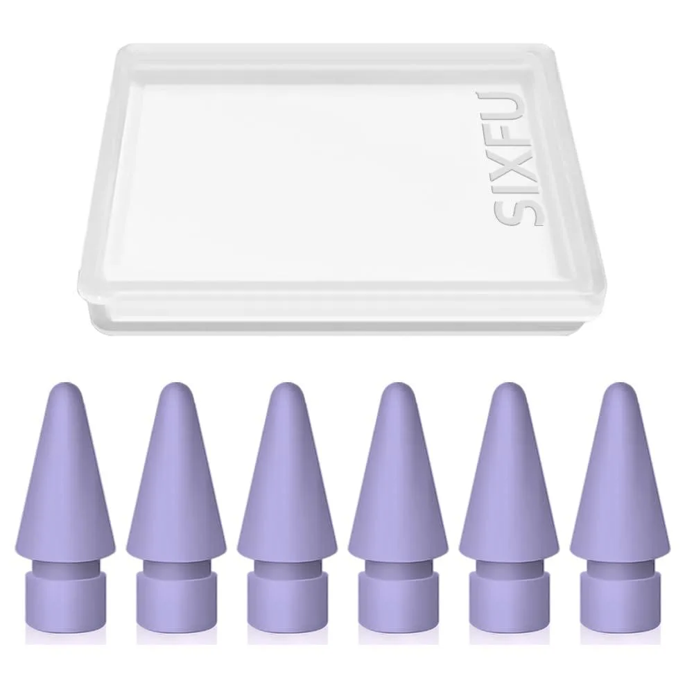 SIXFU Apple Pencil Tips 6 Pack Purple with Case — product photo