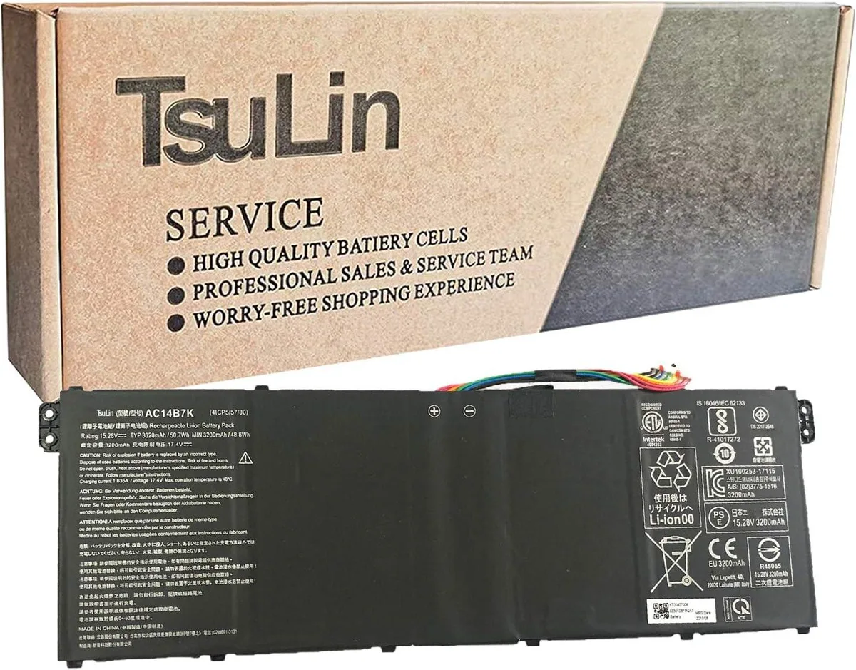 NShi NShi AC14B7K laptop battery 15.28V 50.7Wh 3320mAh — product photo