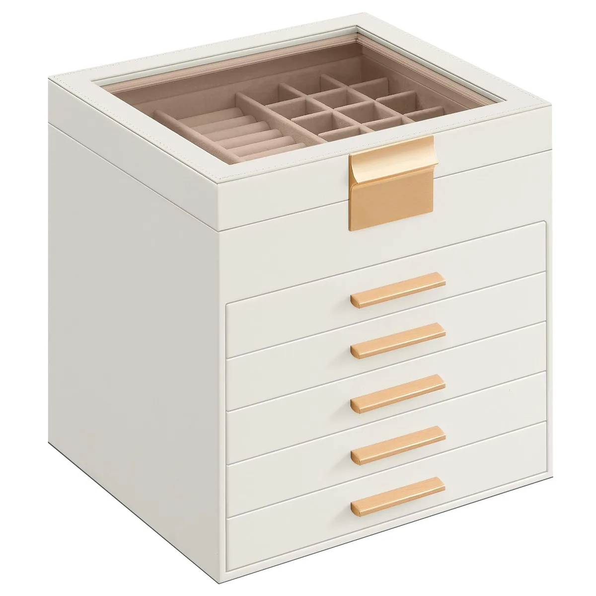 SONGMICS GISELLA UJBC176W01 Toy Storage 9.1 in Cloud White Gold — product photo