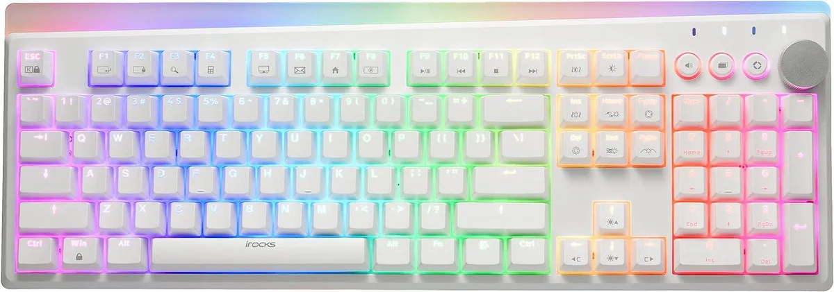 i-rocks i-rocks K71 Wireless RGB Mechanical Gaming Keyboard White Gateron Brown 107 Keys — product photo