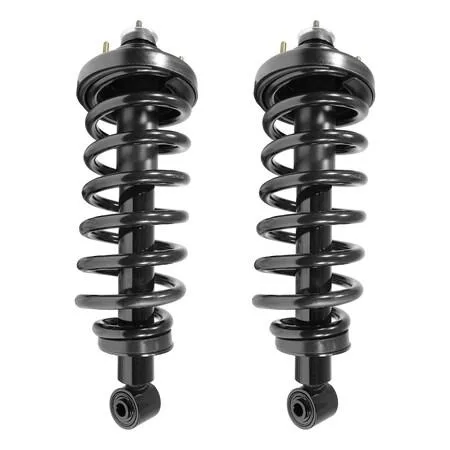 Pair of silver rear strut assemblies with coil springs and top mounts