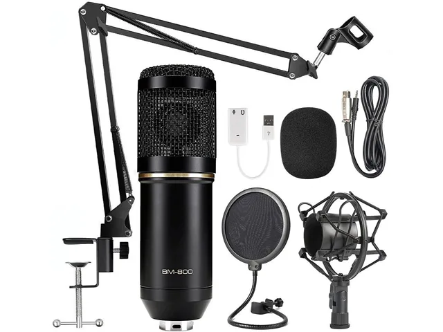 SUIUBUY SUIUBUY BM-800 Condenser Microphone Kit with Scissor Arm Stand (Black) — product photo