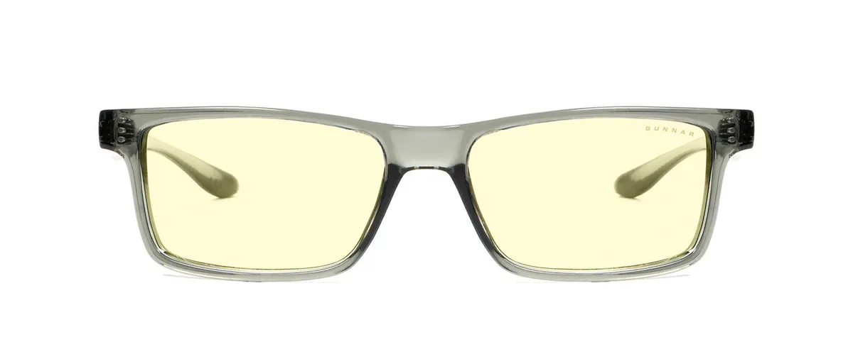 Gunnar Optiks, LLC. Gunnar Vertex Reading Glasses +1.0 Grey Crystal Amber 65% Blue Light VER-06701-1.0 — product photo