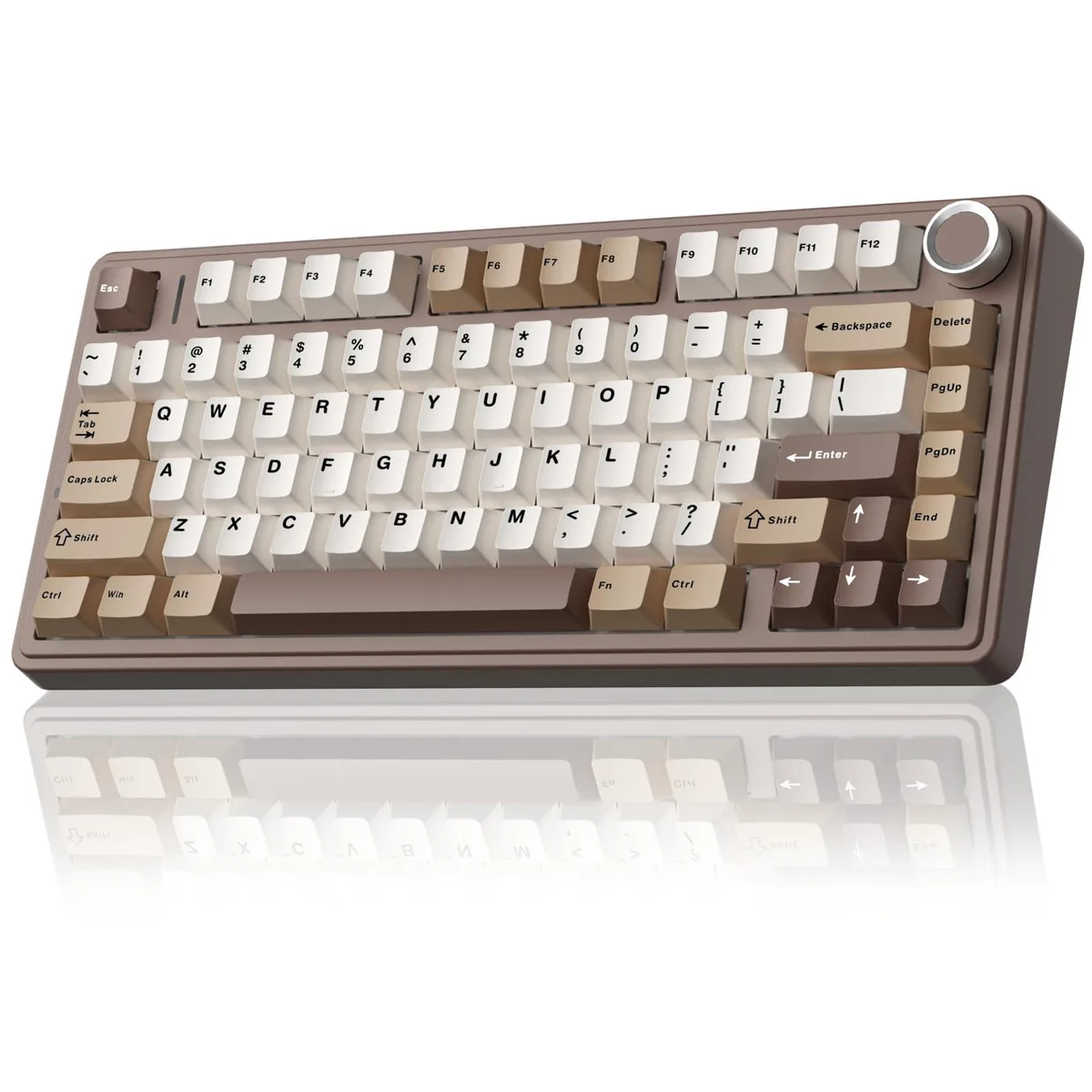 AULA F75 75% Wireless Mechanical Gaming Keyboard White Brown — product photo