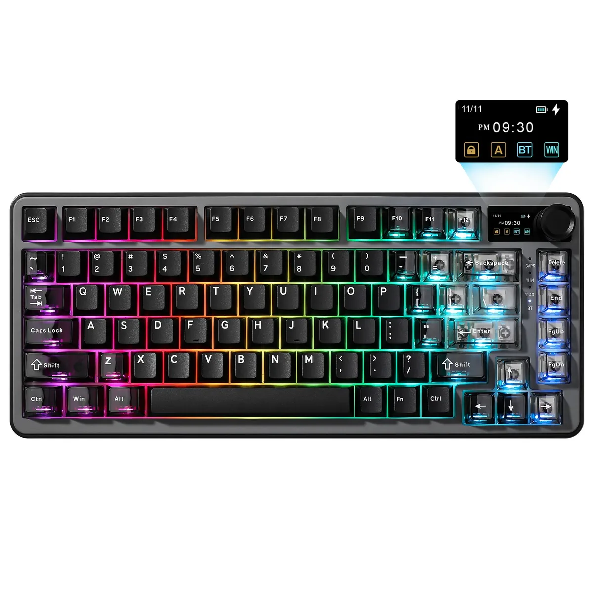 YUNZII YUNZII B75 PRO MAX 75% Wireless Gaming Keyboard Black Cocoa V2 Switch — product photo