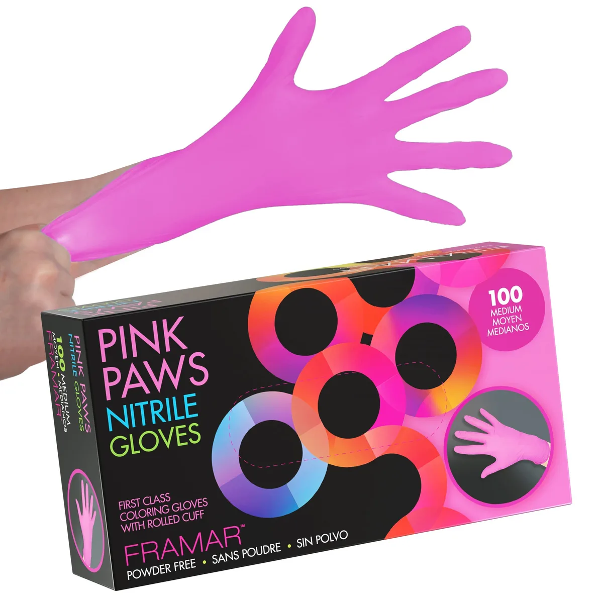 Vibe PNG-MED Gray Acrylic Gloves Size 8 100 Pack — product photo