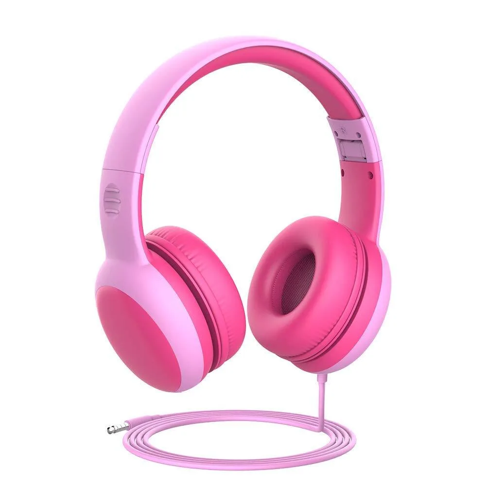  gorsun E61V Kids Headphones Pink 85dB 40mm 3.5mm — product photo