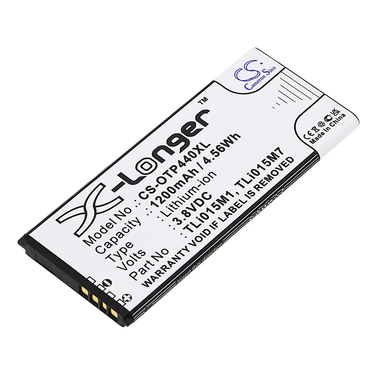 Cameron &amp; Co Cameron &amp; Co DS-CS-OTP440XL cell phone battery 1200mAh 3.8V — product photo