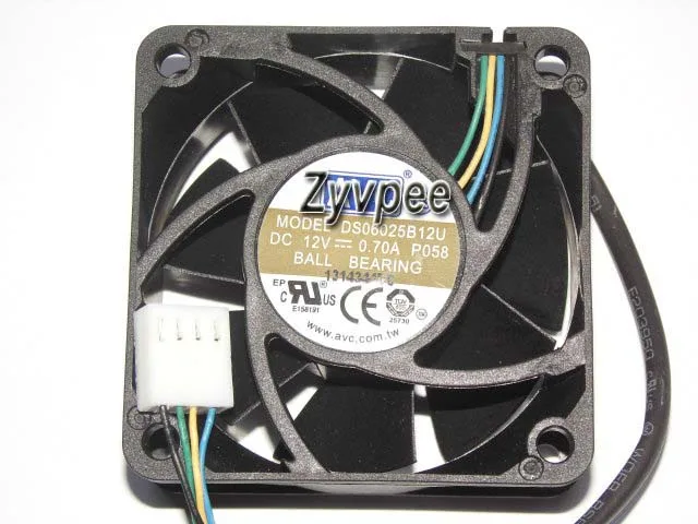 Zyvpee Zyvpee DS06025B12U P058 60×25mm 5200RPM 4-pin PWM case fan — product photo
