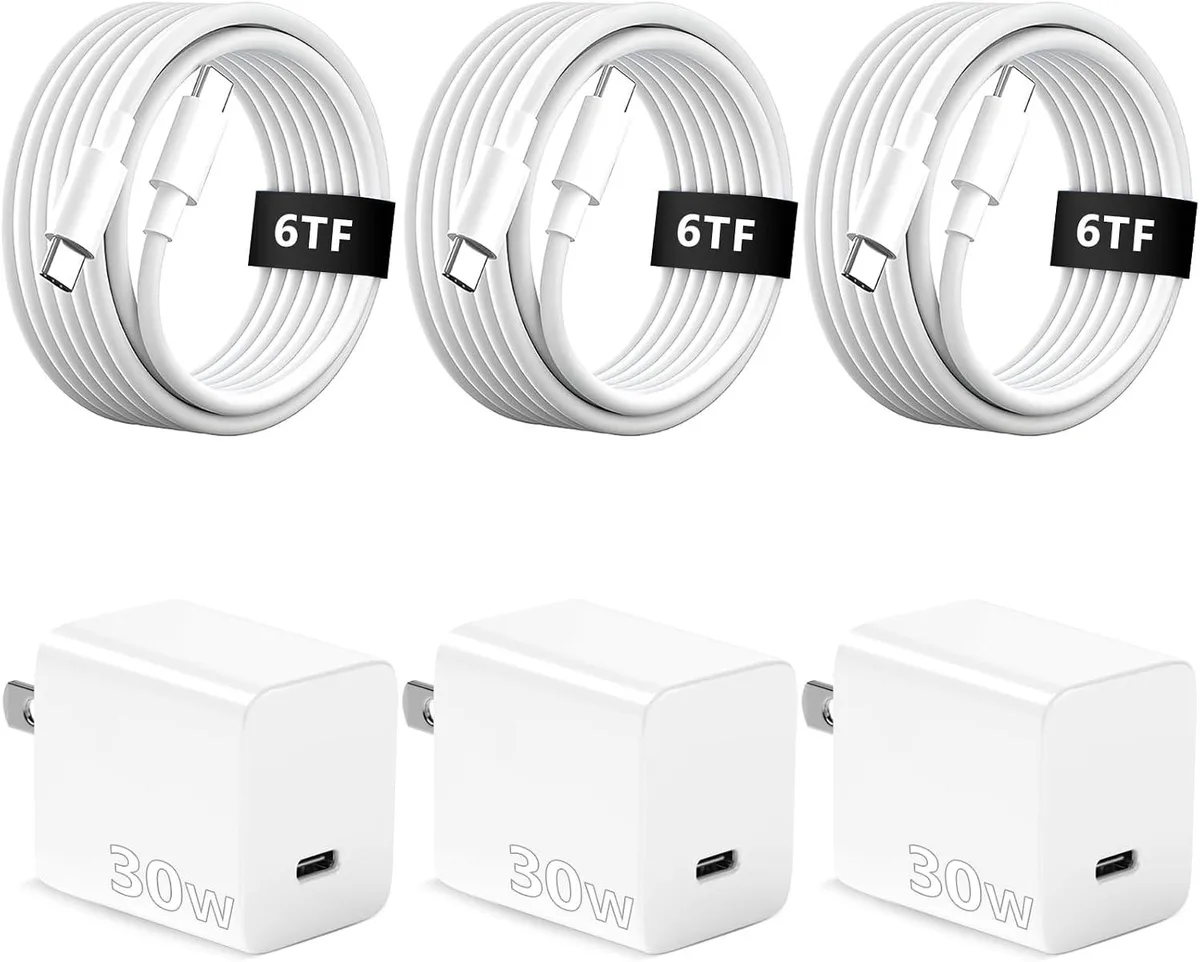 ONITOON ONITOON 30W USB-C Charger with 6.6 ft Cable 3-Pack — product photo