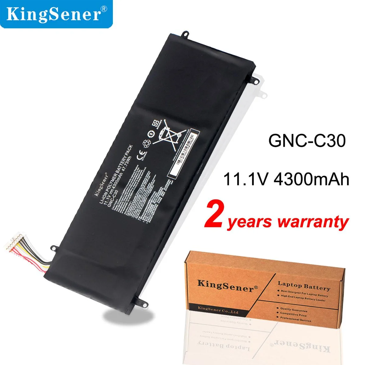 KingSener KingSener GNC-C30 laptop battery 11.1V 4300mAh 47.73Wh — product photo