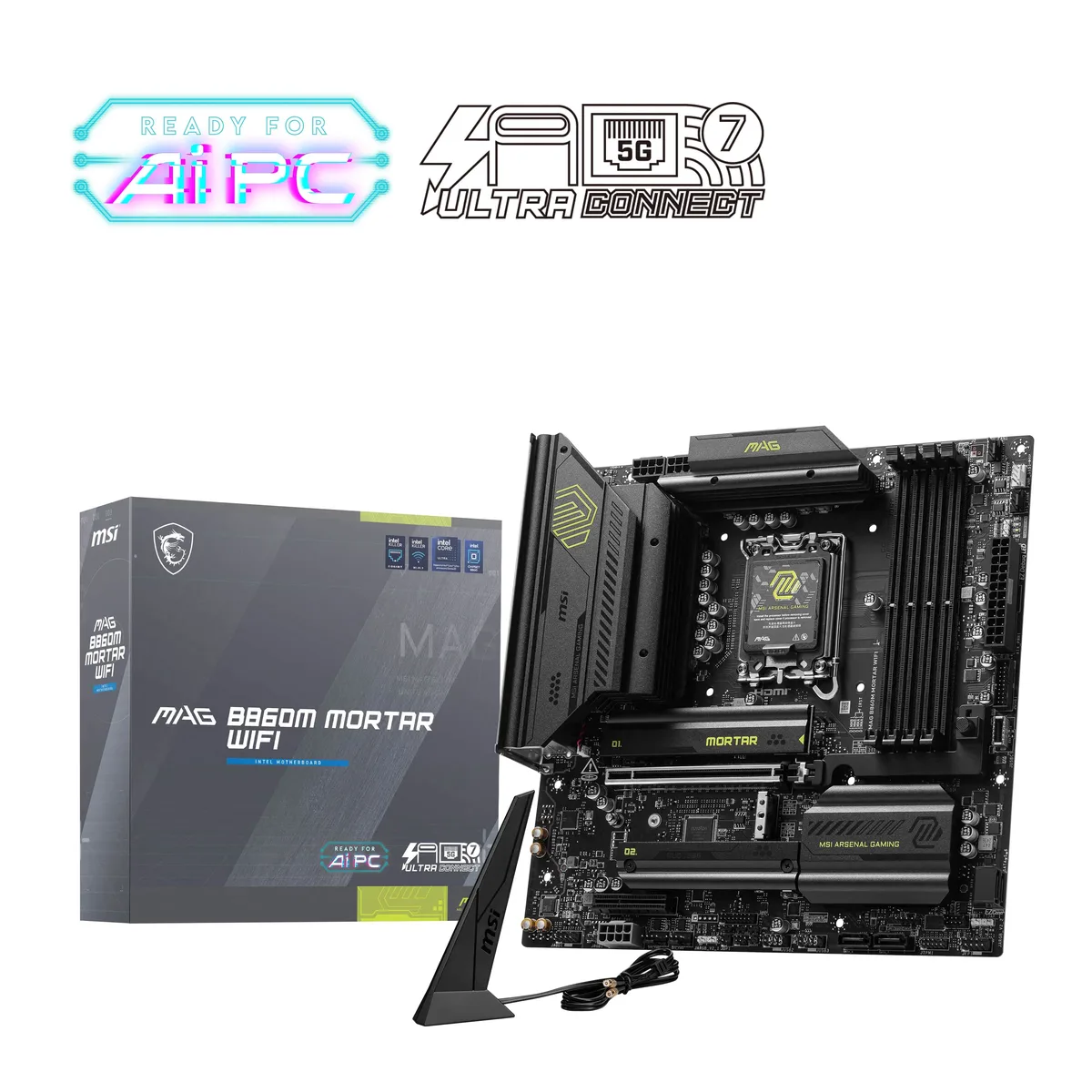 MSI MSI MAG B860M MORTAR WIFI Intel motherboard — product photo