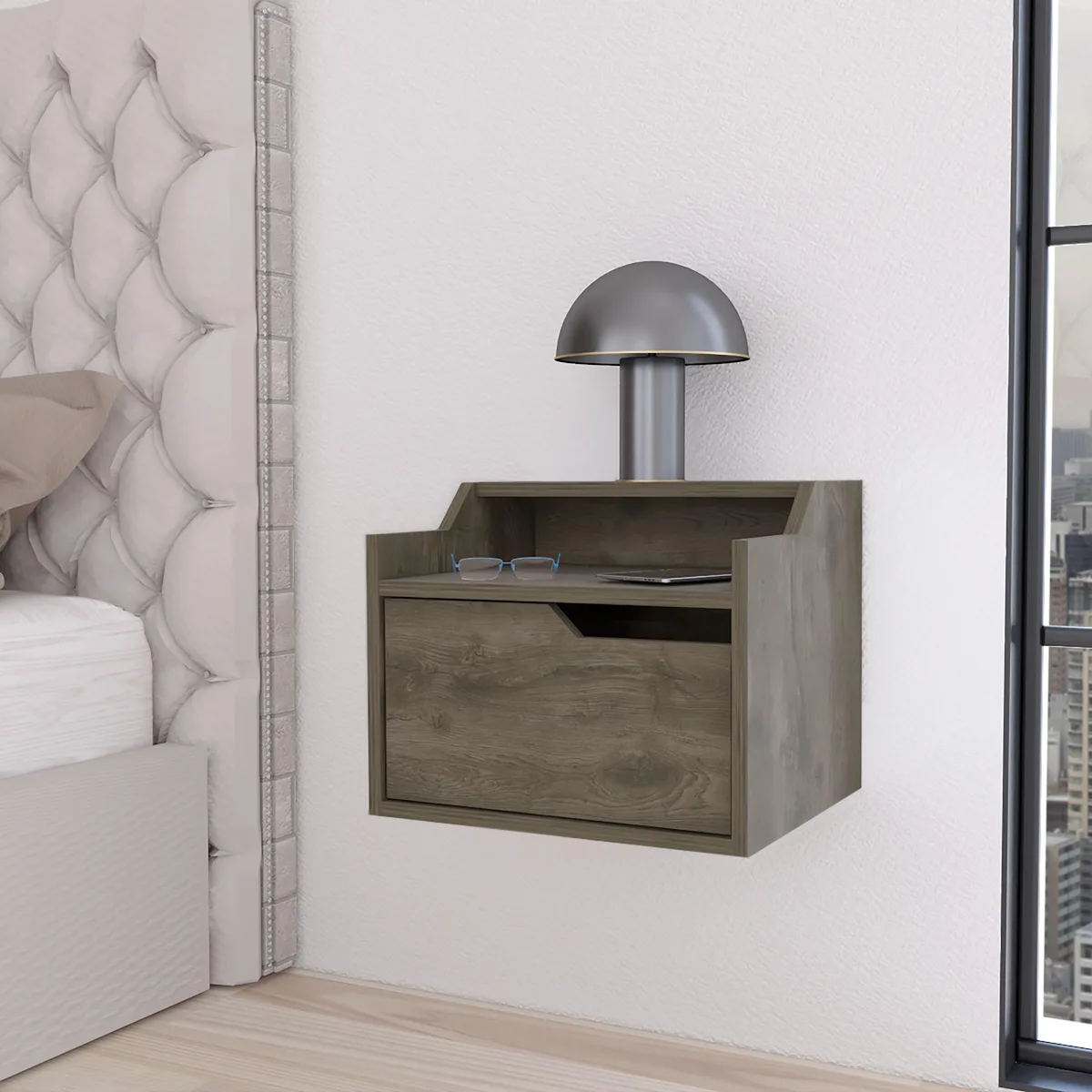tuphen tuphen Florence Floating Nightstand Dark Brown 157×133×129 mm — product photo