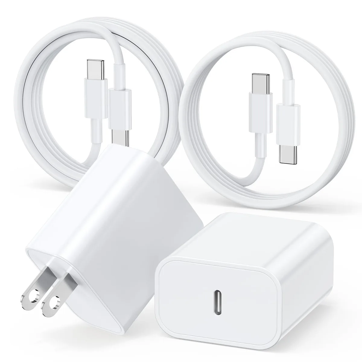 KEHIPI KEHIPI DP-A127F45 45W USB Charger 2Pack White 6ft 9ft Cable — product photo