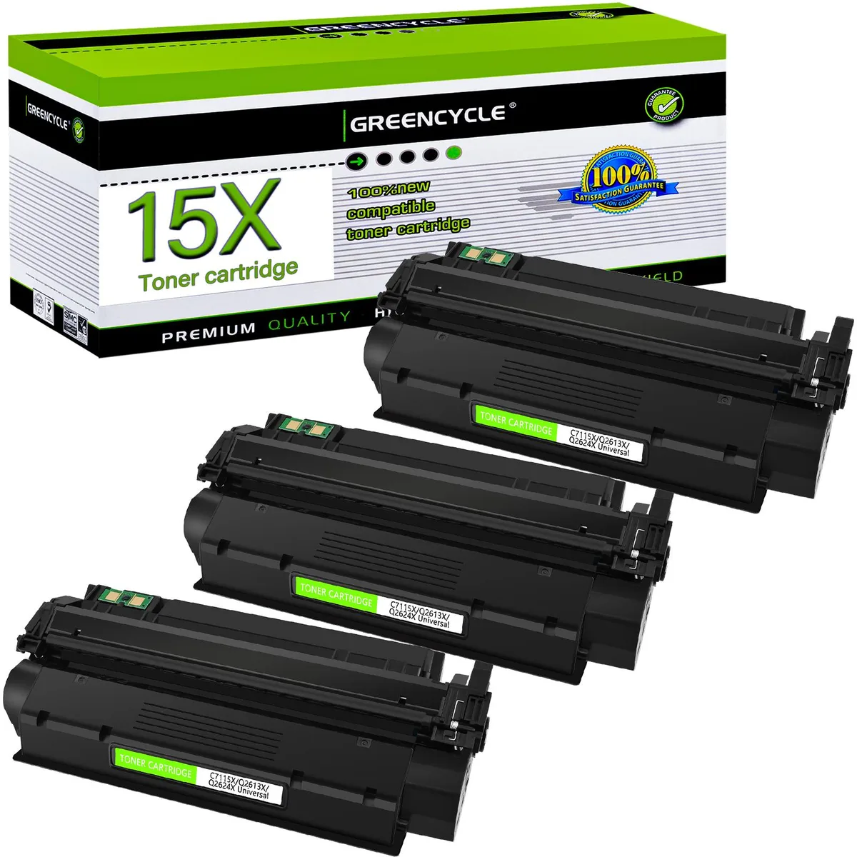 GREENCYCLE GREENCYCLE C7115X toner cartridge 3-pack black 4000 pages — product photo