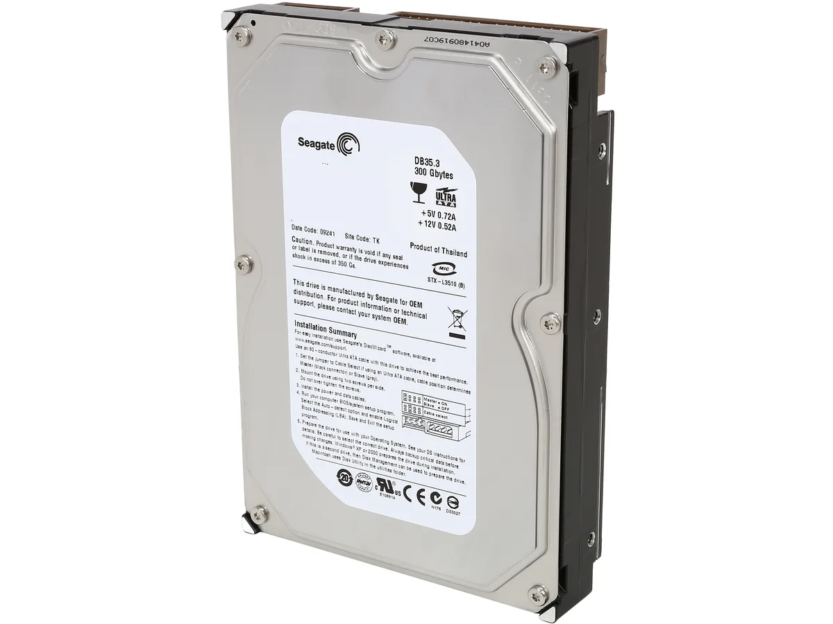 Seagate Seagate DB35.3 ST3300820ACE 300GB 7200 RPM 8MB IDE Ultra ATA 100 3.5" internal hard drive — product photo