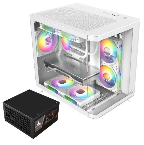Iceberg Iceberg Crystal Wave M WHT 700BX Micro ATX Case 700W Bronze — product photo
