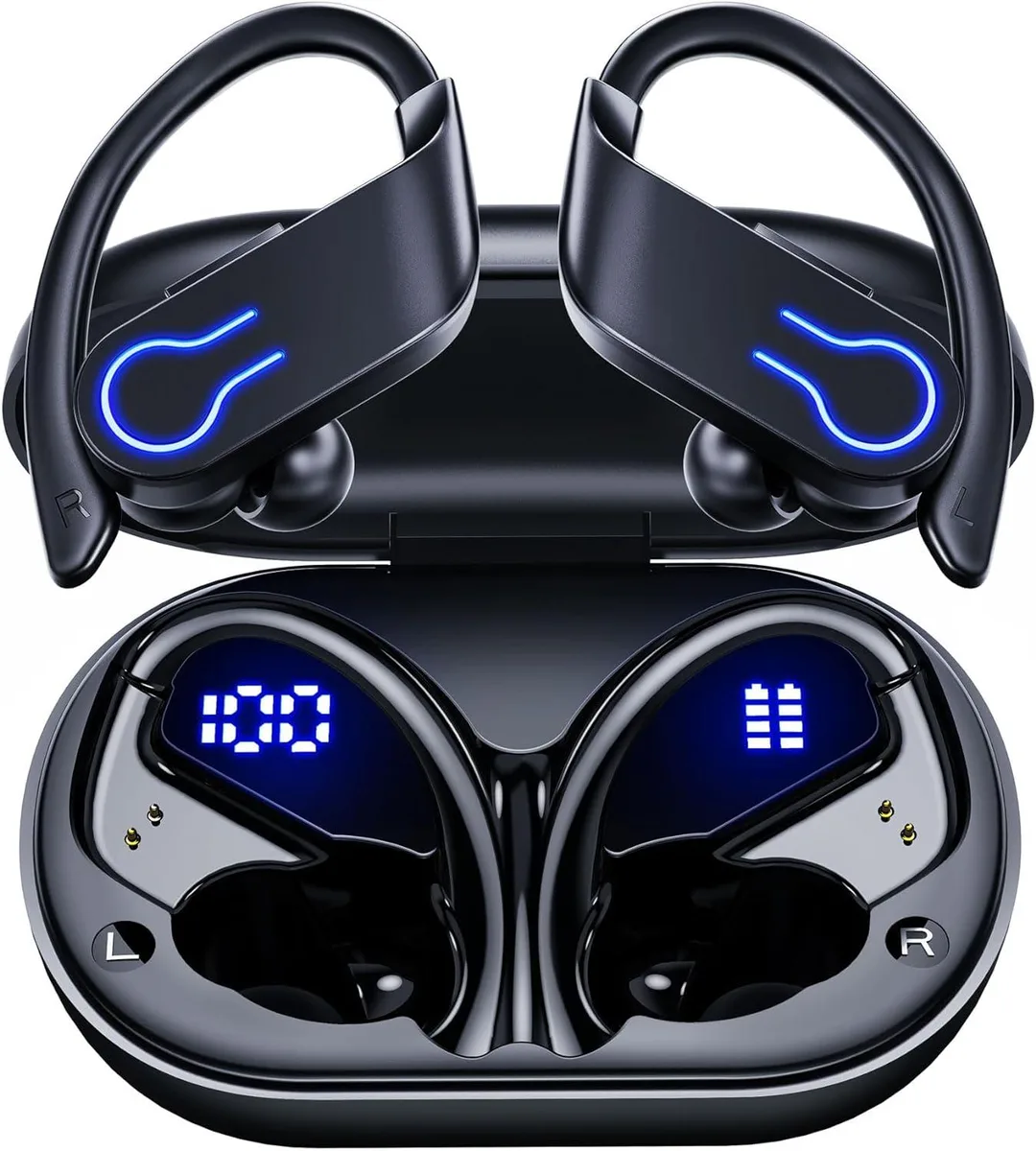 AUTYUE AUTYUE Wireless Earbuds Bluetooth 5.3 13mm Driver 18h 120h Case IP7 Black — product photo