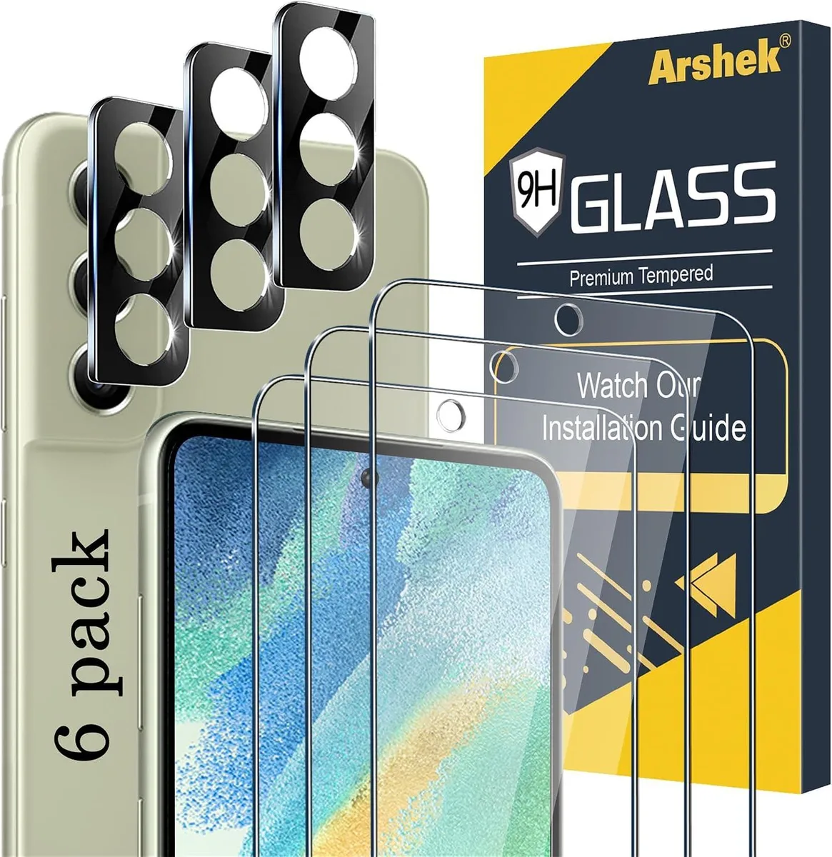 NuoTo NuoTo Galaxy S21 FE Tempered Glass Screen and Camera Protector 3 Pack — product photo