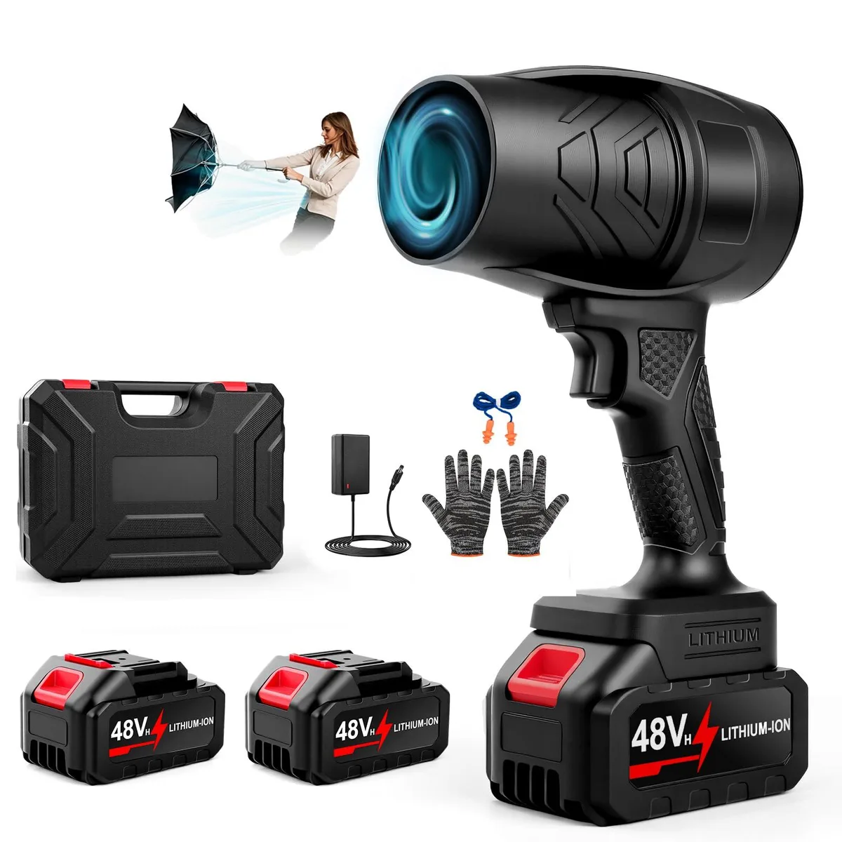  Leaf Blower Cordless 990000 RPM 2 x 4.0Ah Battery — product photo