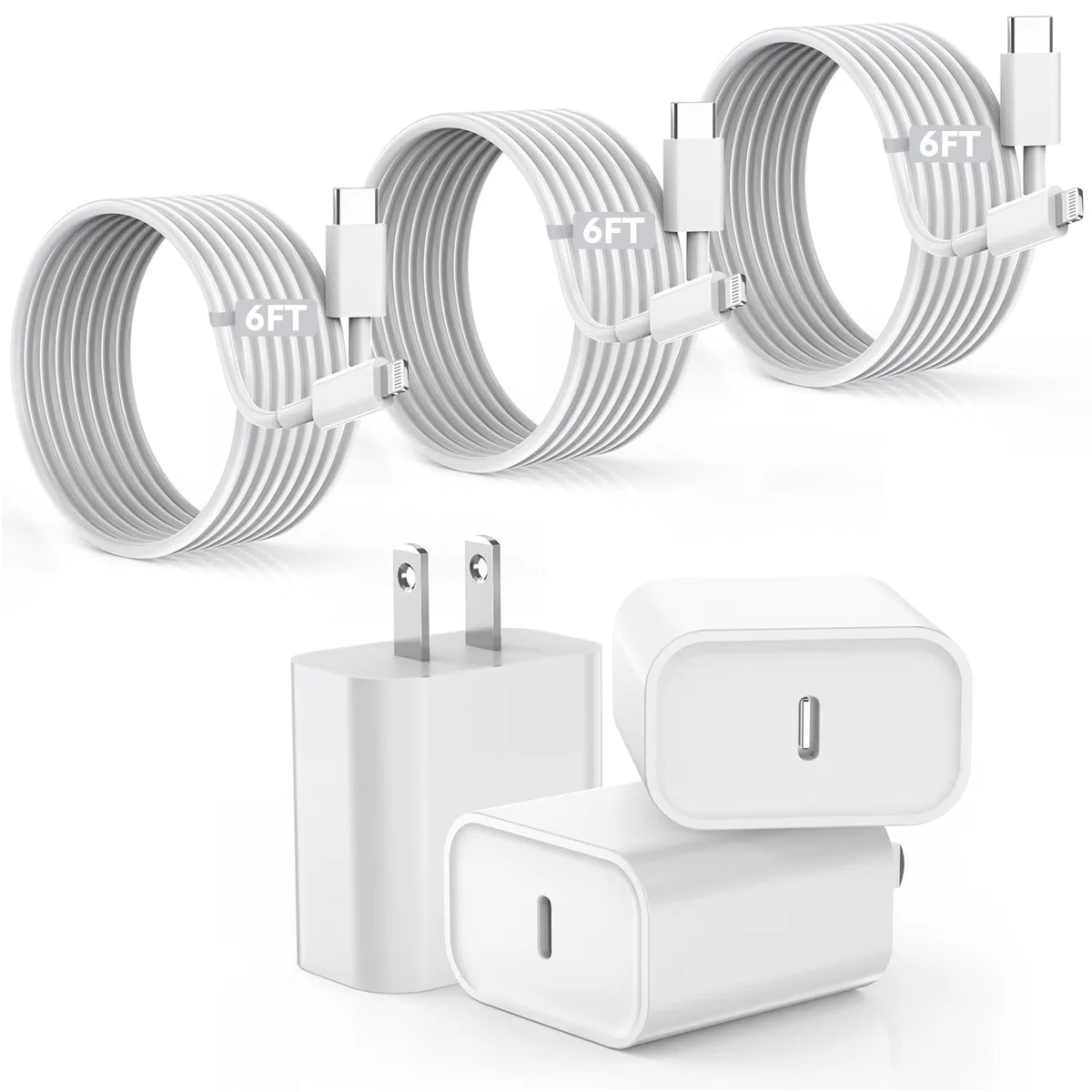 MCHOSE MCHOSE 3-Pack USB-C to Lightning Cable 6FT MFi Certified — product photo