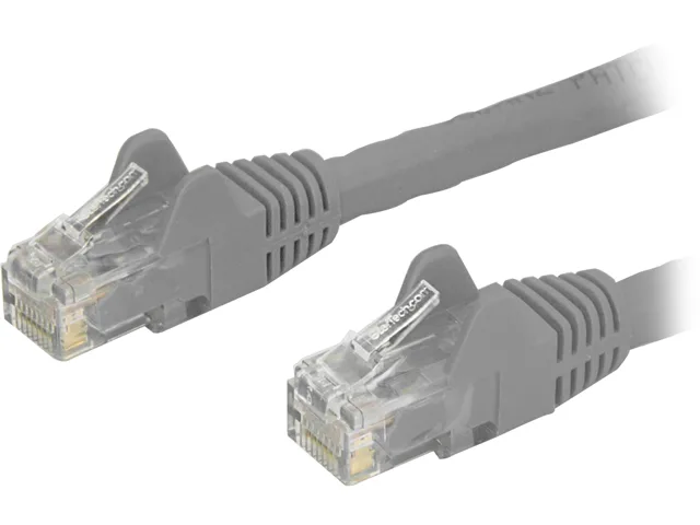 STARTECH STARTECH N6PATCH9GR network ethernet cable Cat6 9 ft gray snagless RJ45 24 AWG copper 500 MHz 10 Gbps 100W PoE — product photo