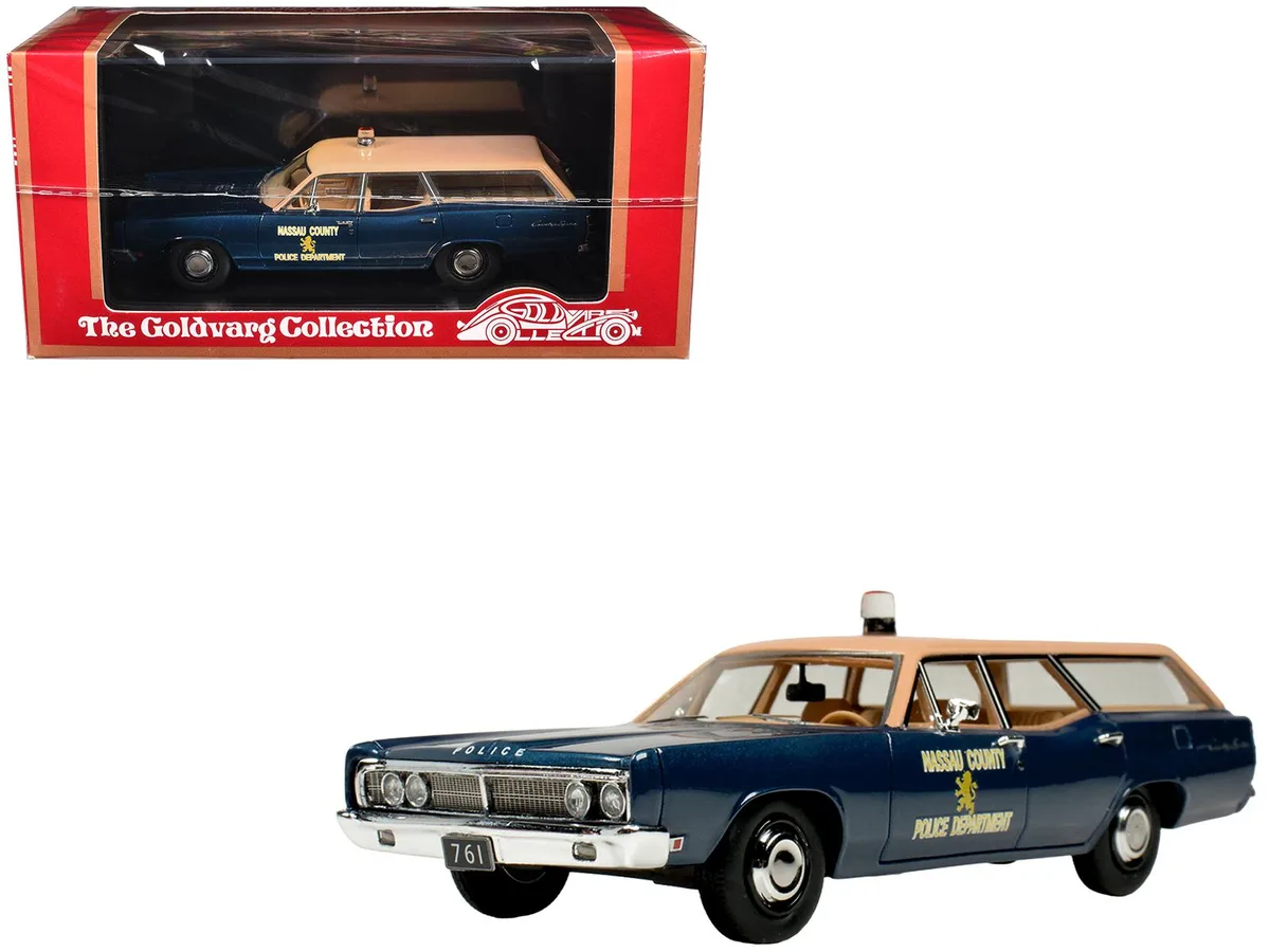 Goldvarg Collection Goldvarg Collection 1970 Ford Country Squire Wagon Police Nassau County Blue Tan 1/43 200 pcs — product photo