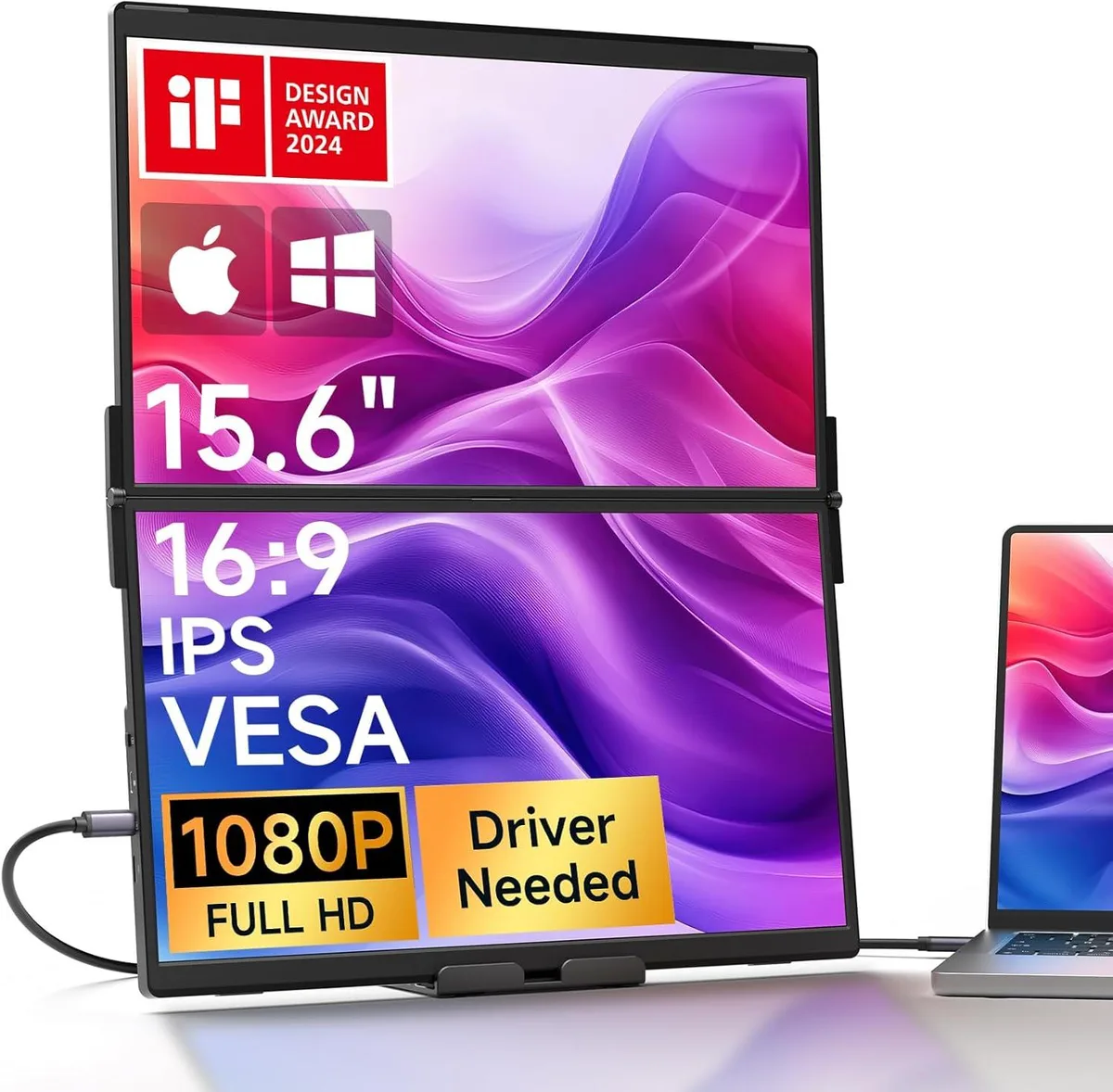 JSAUX JSAUX FlipGo 15.6" 1080P Dual Portable Monitor — product photo