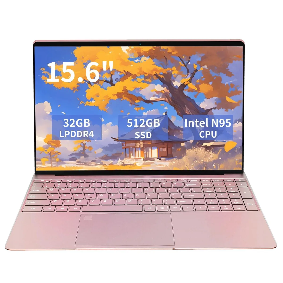 KurieTim KurieTim 15.6" laptop Intel N95 32GB DDR4 512GB NVMe Rose Gold — product photo