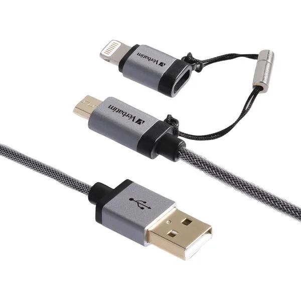 VERBATIM VERBATIM 99217 47in braided Lightning/Micro-USB power adapter — product photo