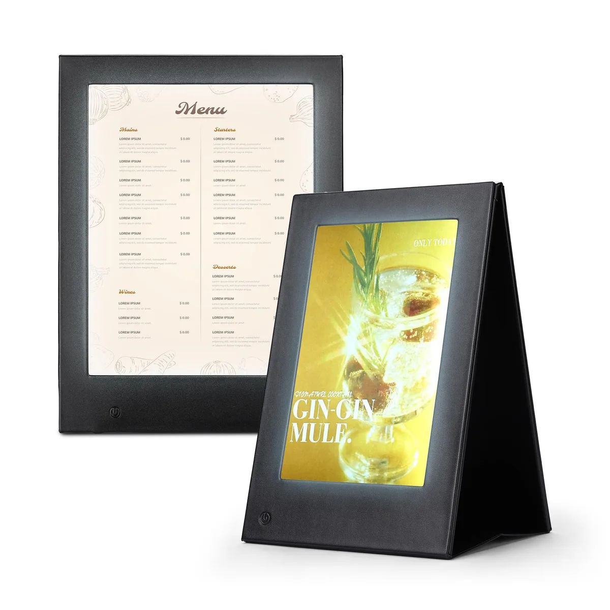 Yescom USA, Inc. Yescom USA, Inc. 26MNCSET006-L-T2A5-1PL8X11 LED backlit menu holder set — product photo