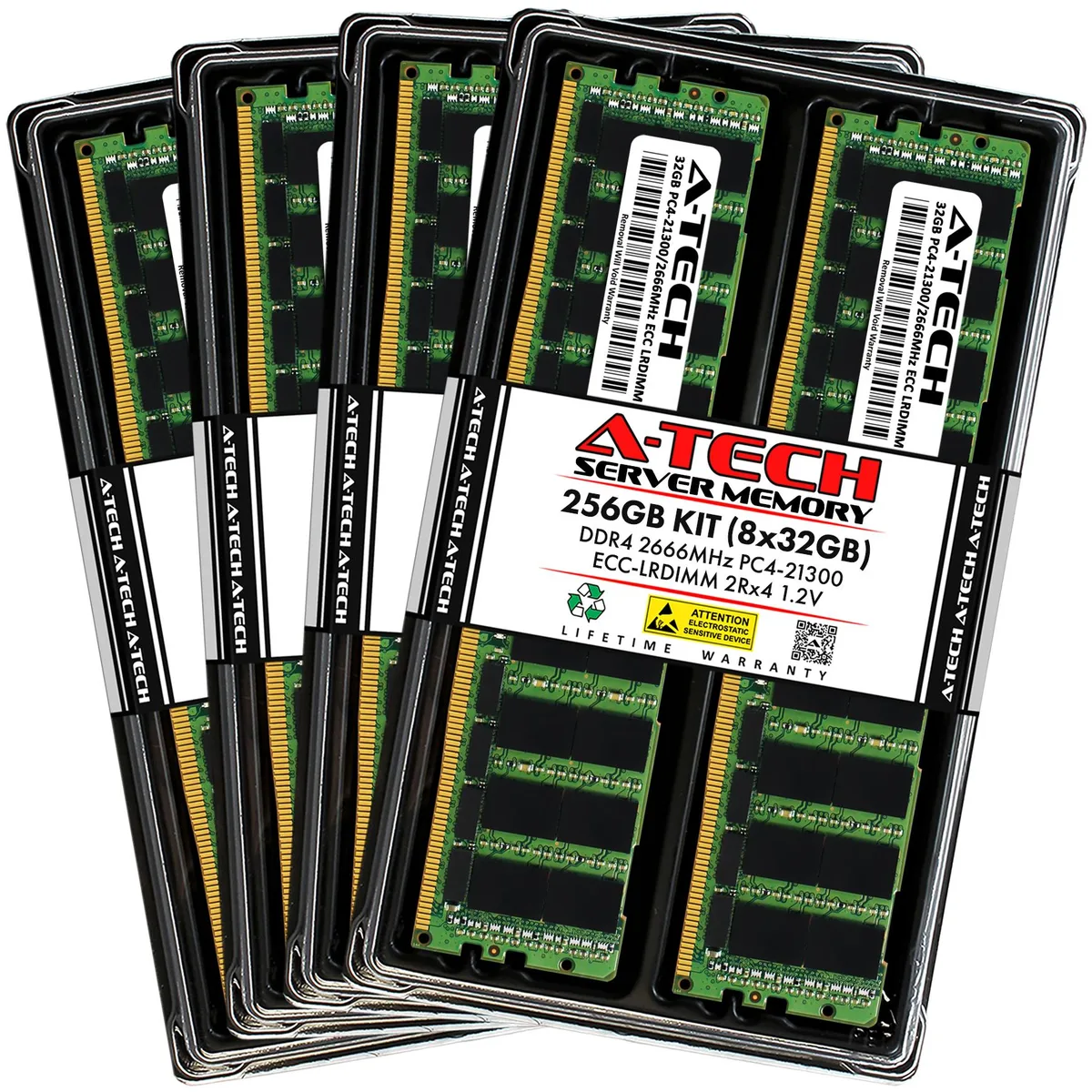 A-Tech A-Tech 256GB Kit (8x32GB) DDR4 2666 ECC LRDIMM for Mac Pro 2019 8-Core memory upgrade — product photo