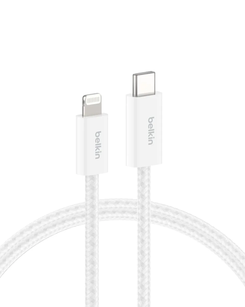  Belkin BoostCharge USB-C to Lightning Cable 6.6ft White — product photo