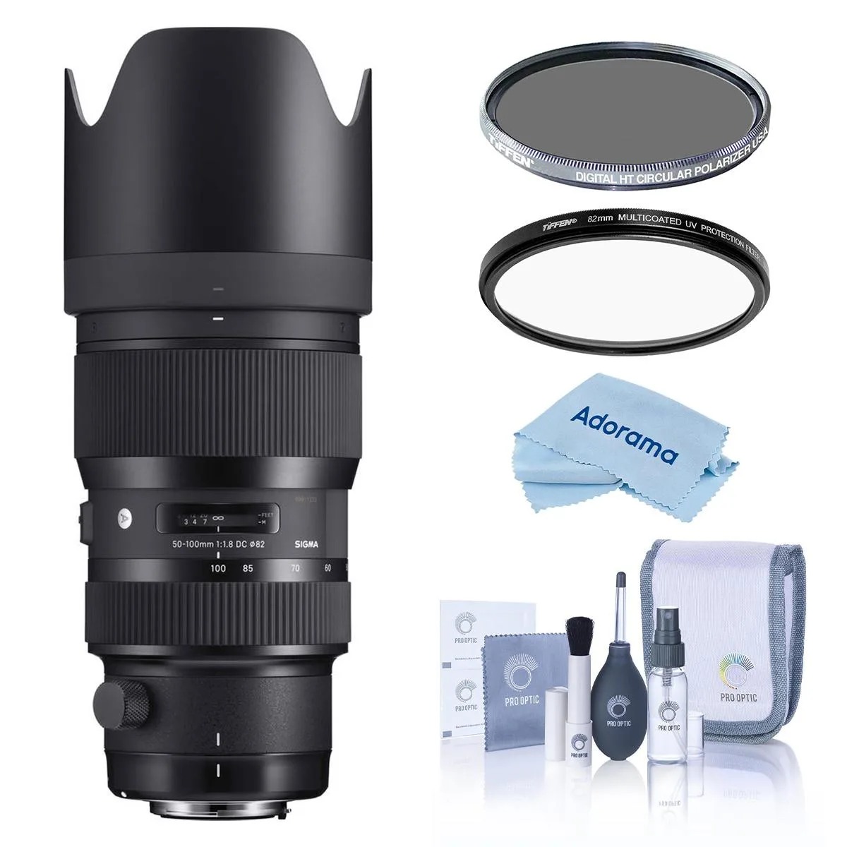 SIGMA SIGMA 50-100mm f/1.8 DC HSM Art Lens for Nikon F with Hoya 82mm UV & CPL Filters — product photo