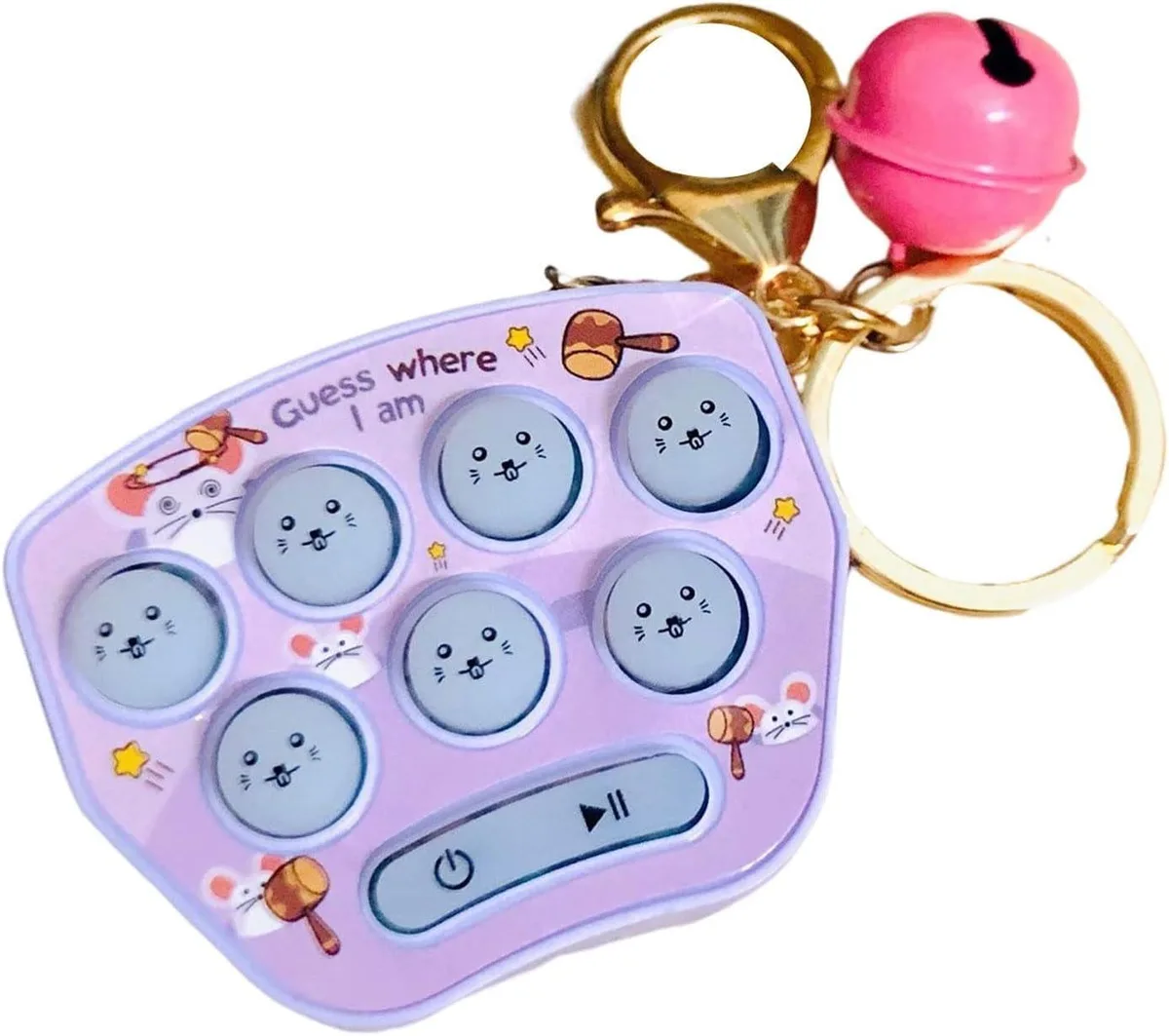 Jowxsx Purple LED Hamster Memory Game Keychain with Bells — product photo