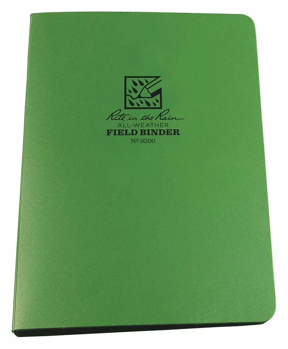 RITE IN THE RAIN RITE IN THE RAIN ZORO SELECT 9200 1/2" Six Ring Field Binder Green — product photo