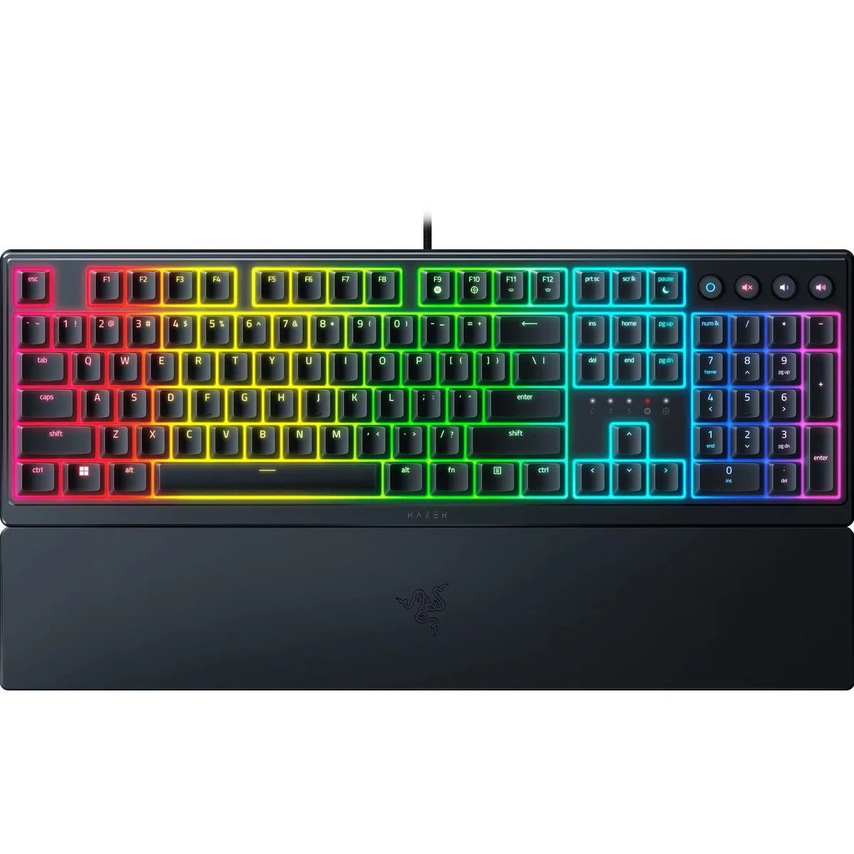  Razer Ornata V3 Gaming Keyboard Mecha-Membrane UV-Coated Keycaps 10 Zone RGB Magnetic Wrist Rest Snap Tap — product photo