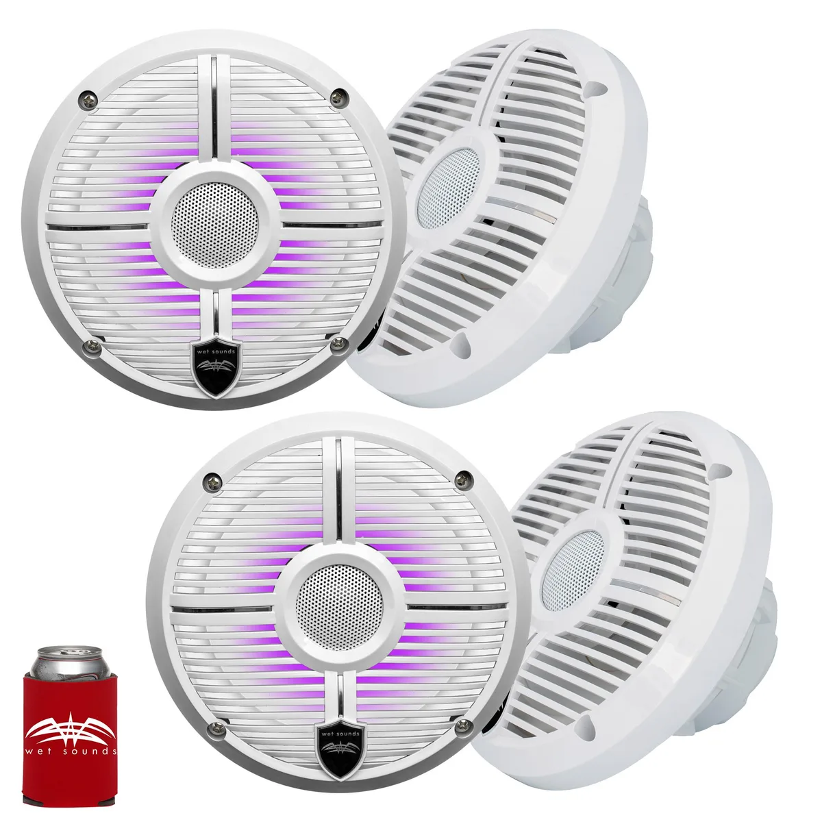 Wet Sounds Wet Sounds RECON 6 XW-W 6.5" 60W RMS RGB Coaxial Speakers White Grilles — product photo