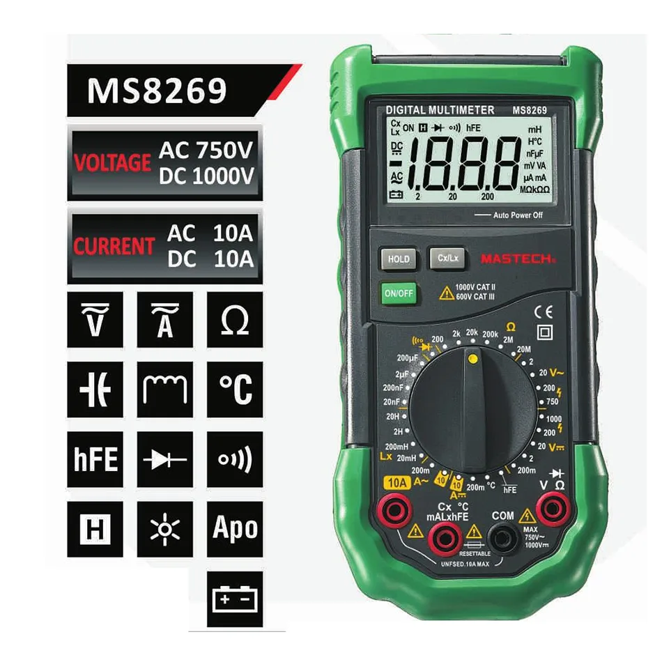 MASTECH MASTECH MS8269 Digital Multimeter 2.4 inch LCD 2000 counts — product photo