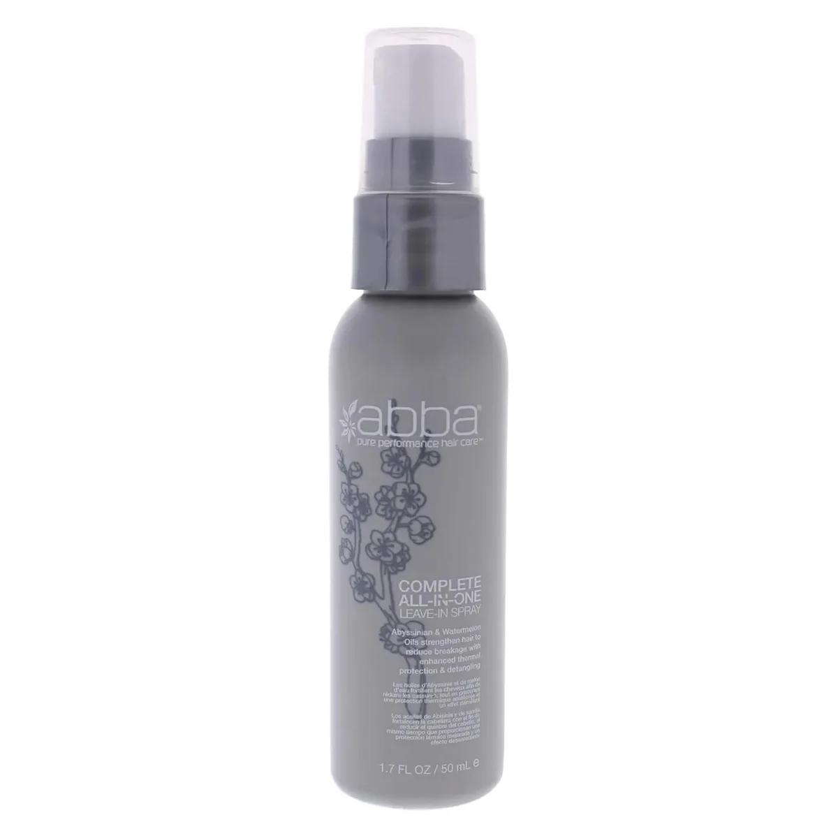 Small 1.7oz spray bottle with clear liquid and white cap