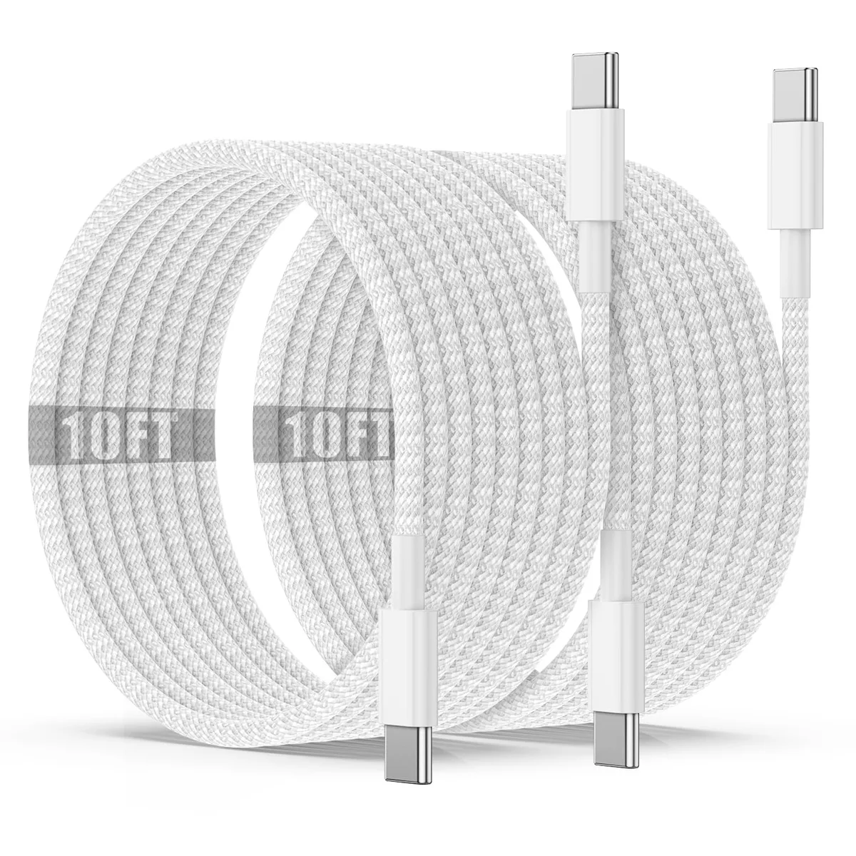 No Sew No Sew USB-C to USB-C Cable 10ft 60W Grey 2-Pack — product photo