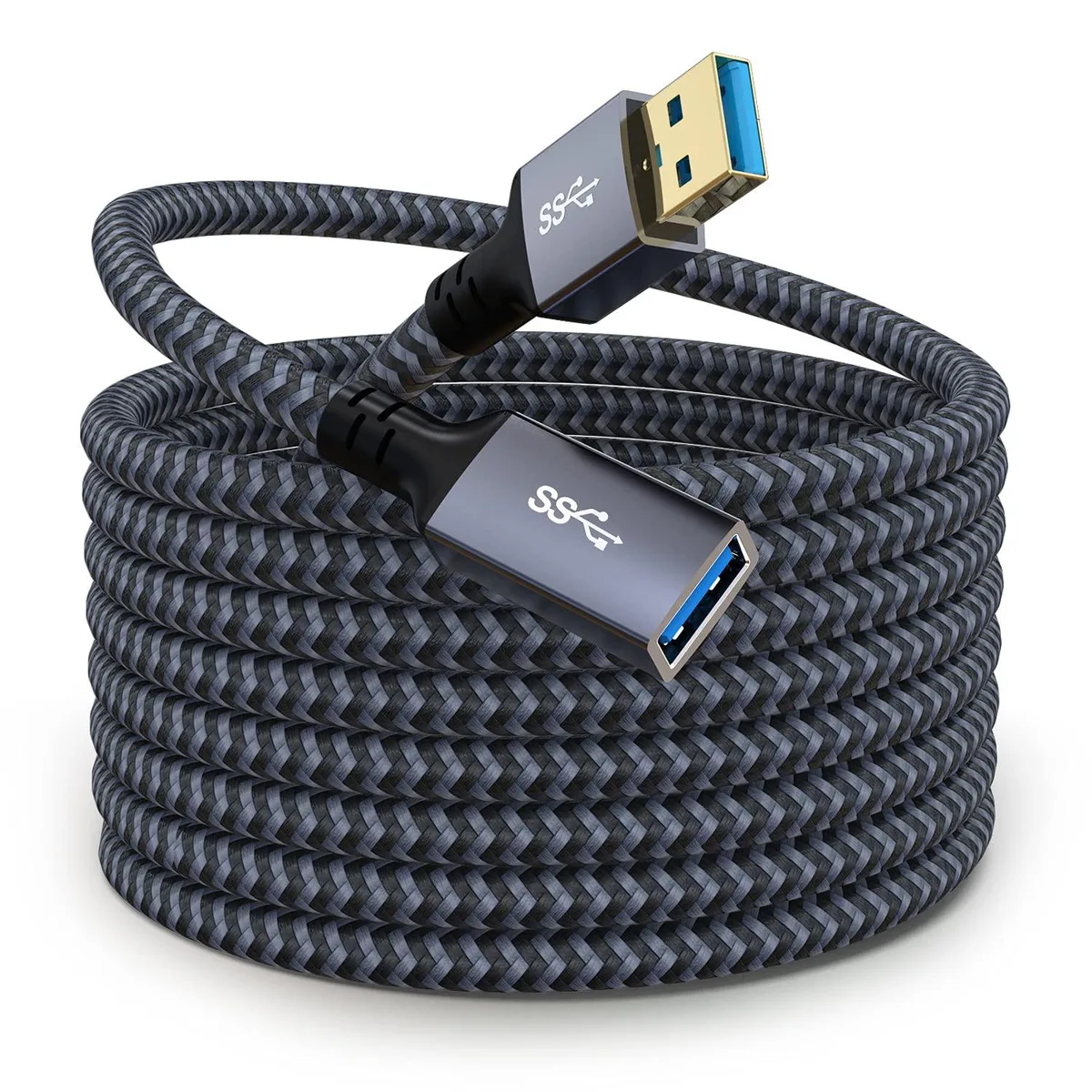 miqpower miqpower USB 3.0 Extension Cable 20ft Braided Type A Male to Female — product photo