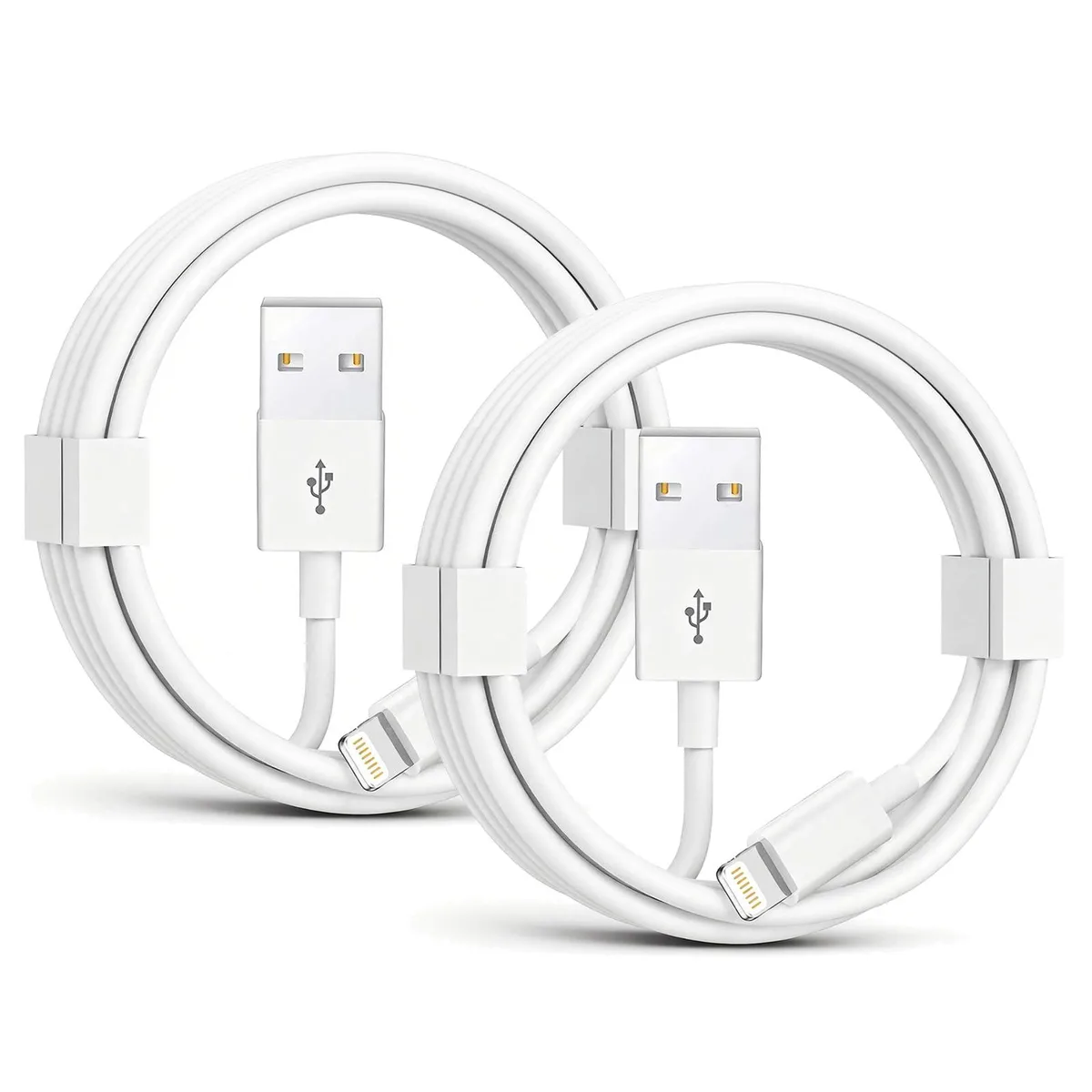  iKeloah 2-Pack Lightning to USB-A Cable 3.3ft MFi Certified White — product photo