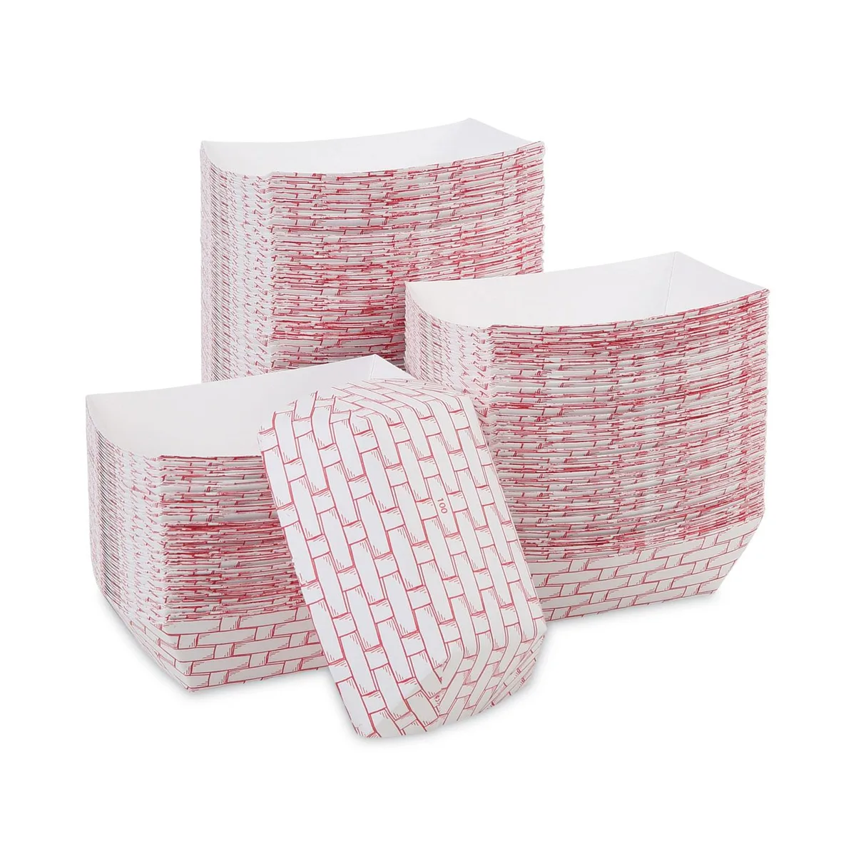 Boardwalk Boardwalk Paper Food Baskets 1 lb Red/White 1000/Carton — product photo