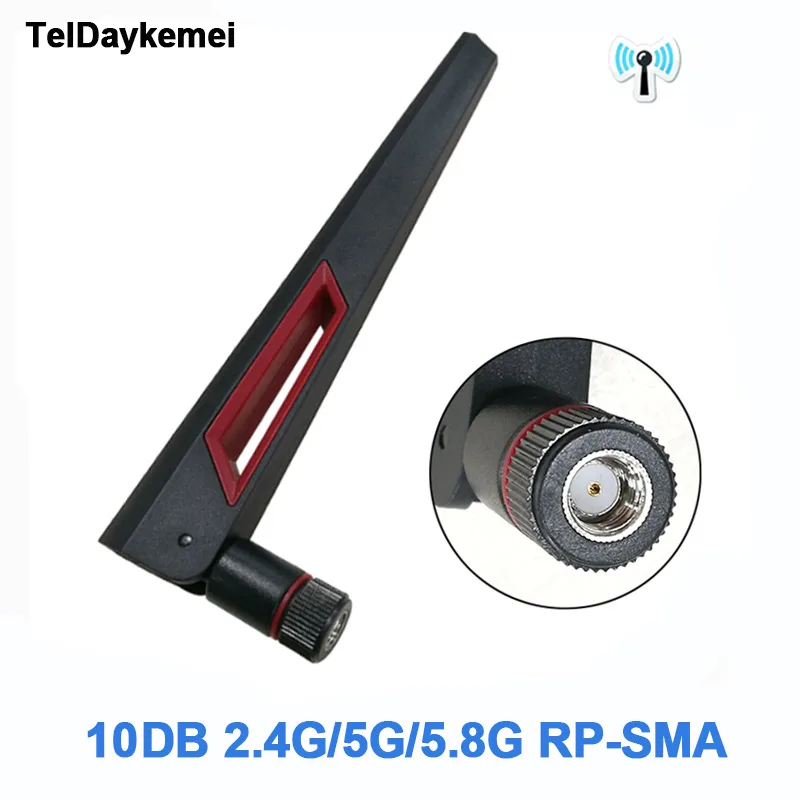 TelDaykemei TelDaykemei 10dBi Dual Band RP-SMA Foldable Network Antenna — product photo