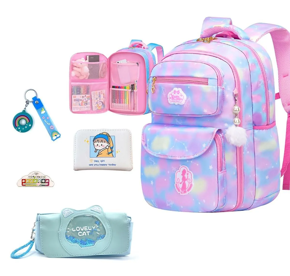 Barrow Mods Barrow Mods 5-pack Blue School Backpack Set 2 in 1 Accessories — product photo