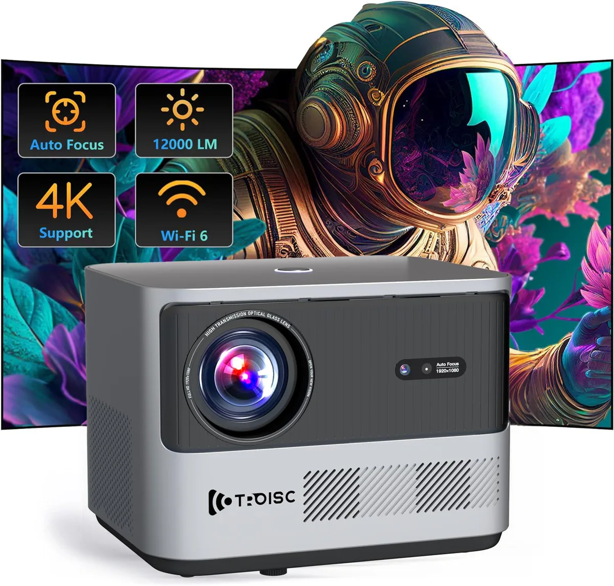 TROISC TROISC ETA home theater projector 1080P 3500 lumens Android 9.0 — product photo
